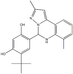 4-tert-butyl-6-(2,7-dimethyl-5,6-dihydropyrazolo[1,5-c]quinazolin-5-yl)-1,3-benzenediol Struktur