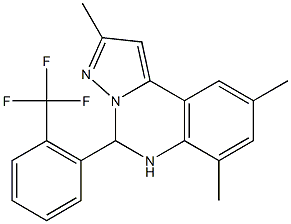 2,7,9-trimethyl-5-[2-(trifluoromethyl)phenyl]-5,6-dihydropyrazolo[1,5-c]quinazoline Struktur