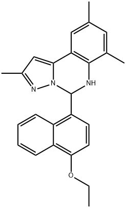 5-(4-ethoxy-1-naphthyl)-2,7,9-trimethyl-5,6-dihydropyrazolo[1,5-c]quinazoline Struktur