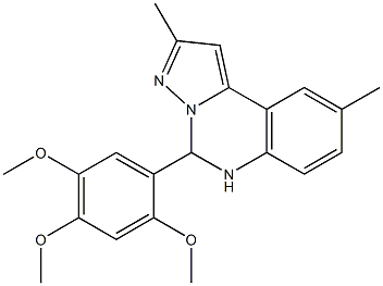 2,9-dimethyl-5-(2,4,5-trimethoxyphenyl)-5,6-dihydropyrazolo[1,5-c]quinazoline Struktur