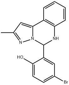 4-bromo-2-(2-methyl-5,6-dihydropyrazolo[1,5-c]quinazolin-5-yl)phenol Struktur