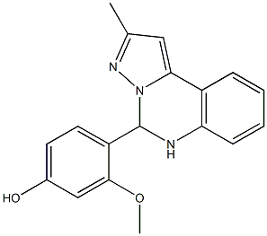 3-methoxy-4-(2-methyl-5,6-dihydropyrazolo[1,5-c]quinazolin-5-yl)phenol Struktur