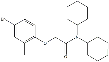 2-(4-bromo-2-methylphenoxy)-N,N-dicyclohexylacetamide Struktur