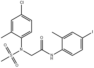 2-[4-chloro-2-methyl(methylsulfonyl)anilino]-N-(4-iodo-2-methylphenyl)acetamide Struktur