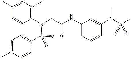 2-{2,4-dimethyl[(4-methylphenyl)sulfonyl]anilino}-N-{3-[methyl(methylsulfonyl)amino]phenyl}acetamide Struktur