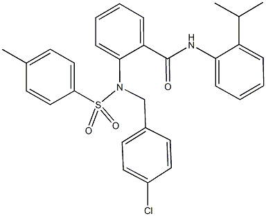 2-{(4-chlorobenzyl)[(4-methylphenyl)sulfonyl]amino}-N-(2-isopropylphenyl)benzamide Struktur