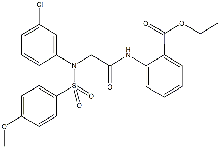 ethyl 2-[({3-chloro[(4-methoxyphenyl)sulfonyl]anilino}acetyl)amino]benzoate Struktur