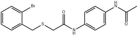 N-[4-(acetylamino)phenyl]-2-[(2-bromobenzyl)sulfanyl]acetamide Struktur