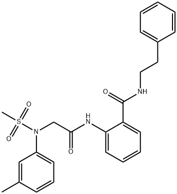 2-({[3-methyl(methylsulfonyl)anilino]acetyl}amino)-N-(2-phenylethyl)benzamide Struktur