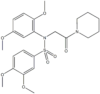 N-(2,5-dimethoxyphenyl)-3,4-dimethoxy-N-[2-oxo-2-(1-piperidinyl)ethyl]benzenesulfonamide Struktur