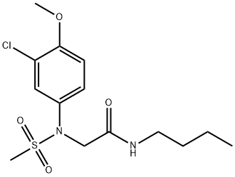 N-butyl-2-[3-chloro-4-methoxy(methylsulfonyl)anilino]acetamide Struktur