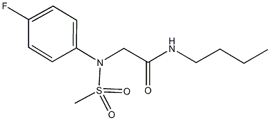 N-butyl-2-[4-fluoro(methylsulfonyl)anilino]acetamide Struktur