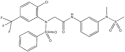 2-[2-chloro(phenylsulfonyl)-5-(trifluoromethyl)anilino]-N-{3-[methyl(methylsulfonyl)amino]phenyl}acetamide Struktur