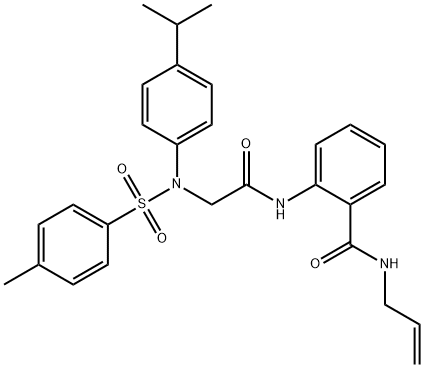 N-allyl-2-[({4-isopropyl[(4-methylphenyl)sulfonyl]anilino}acetyl)amino]benzamide Struktur