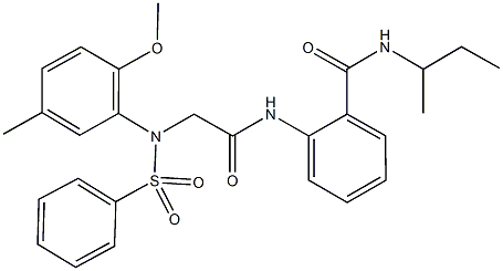 N-(sec-butyl)-2-({[2-methoxy-5-methyl(phenylsulfonyl)anilino]acetyl}amino)benzamide Struktur