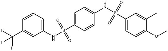 4-methoxy-3-methyl-N-(4-{[3-(trifluoromethyl)anilino]sulfonyl}phenyl)benzenesulfonamide Struktur