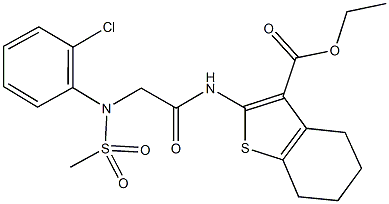 ethyl 2-({[2-chloro(methylsulfonyl)anilino]acetyl}amino)-4,5,6,7-tetrahydro-1-benzothiophene-3-carboxylate Struktur