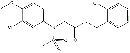 N-(2-chlorobenzyl)-2-[3-chloro-4-methoxy(methylsulfonyl)anilino]acetamide Struktur