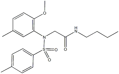 N-butyl-2-{2-methoxy-5-methyl[(4-methylphenyl)sulfonyl]anilino}acetamide Struktur