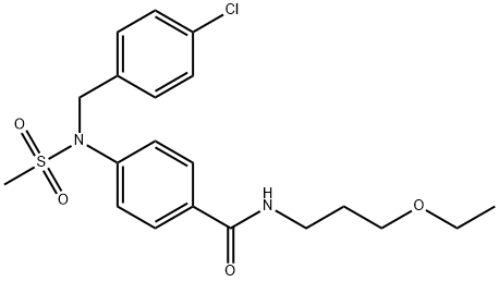 4-[(4-chlorobenzyl)(methylsulfonyl)amino]-N-(3-ethoxypropyl)benzamide Struktur