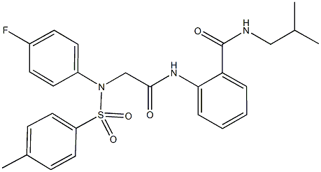 2-[({4-fluoro[(4-methylphenyl)sulfonyl]anilino}acetyl)amino]-N-isobutylbenzamide Struktur