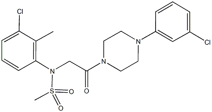 N-(3-chloro-2-methylphenyl)-N-{2-[4-(3-chlorophenyl)-1-piperazinyl]-2-oxoethyl}methanesulfonamide Struktur