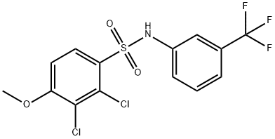 2,3-dichloro-4-methoxy-N-[3-(trifluoromethyl)phenyl]benzenesulfonamide Struktur