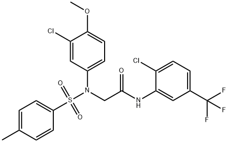 2-{3-chloro-4-methoxy[(4-methylphenyl)sulfonyl]anilino}-N-[2-chloro-5-(trifluoromethyl)phenyl]acetamide Struktur