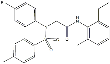 2-{4-bromo[(4-methylphenyl)sulfonyl]anilino}-N-(2-ethyl-6-methylphenyl)acetamide Struktur