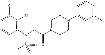 N-{2-[4-(3-chlorophenyl)-1-piperazinyl]-2-oxoethyl}-N-(2,3-dichlorophenyl)methanesulfonamide Struktur