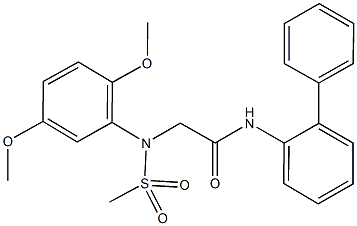 N-[1,1'-biphenyl]-2-yl-2-[2,5-dimethoxy(methylsulfonyl)anilino]acetamide Struktur