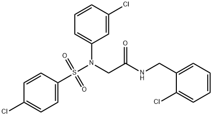 N-(2-chlorobenzyl)-2-{3-chloro[(4-chlorophenyl)sulfonyl]anilino}acetamide Struktur