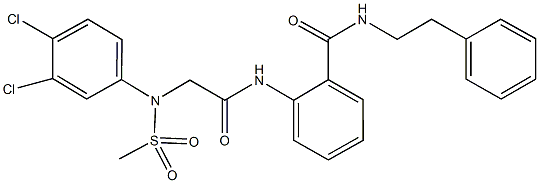 2-({[3,4-dichloro(methylsulfonyl)anilino]acetyl}amino)-N-(2-phenylethyl)benzamide Struktur