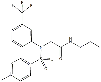 2-[[(4-methylphenyl)sulfonyl]-3-(trifluoromethyl)anilino]-N-propylacetamide Struktur