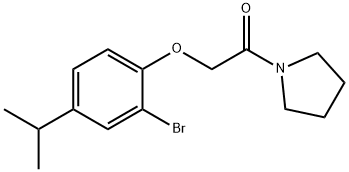 2-bromo-4-isopropylphenyl 2-oxo-2-(1-pyrrolidinyl)ethyl ether Struktur