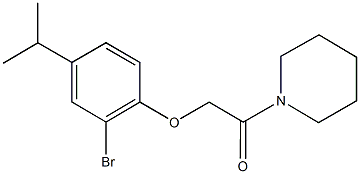 2-bromo-4-isopropylphenyl 2-oxo-2-(1-piperidinyl)ethyl ether Struktur