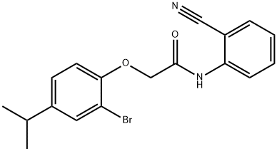 2-(2-bromo-4-isopropylphenoxy)-N-(2-cyanophenyl)acetamide Struktur