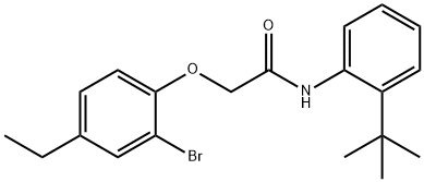 2-(2-bromo-4-ethylphenoxy)-N-(2-tert-butylphenyl)acetamide Struktur