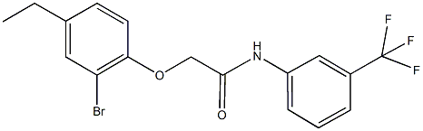 2-(2-bromo-4-ethylphenoxy)-N-[3-(trifluoromethyl)phenyl]acetamide Struktur