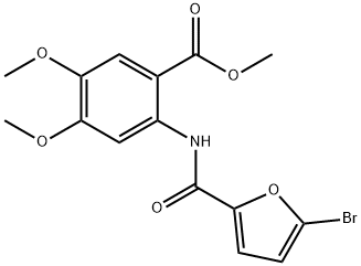 methyl 2-[(5-bromo-2-furoyl)amino]-4,5-dimethoxybenzoate Struktur