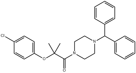 2-(4-benzhydryl-1-piperazinyl)-1,1-dimethyl-2-oxoethyl 4-chlorophenyl ether Struktur