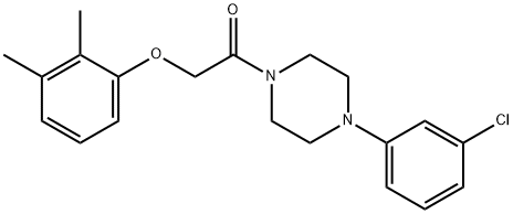 2-[4-(3-chlorophenyl)-1-piperazinyl]-2-oxoethyl 2,3-dimethylphenyl ether Struktur