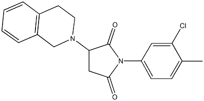 1-(3-chloro-4-methylphenyl)-3-(3,4-dihydro-2(1H)-isoquinolinyl)-2,5-pyrrolidinedione Struktur