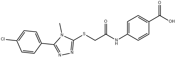 4-[({[5-(4-chlorophenyl)-4-methyl-4H-1,2,4-triazol-3-yl]sulfanyl}acetyl)amino]benzoic acid Struktur