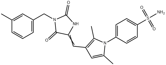 4-(2,5-dimethyl-3-{[1-(3-methylbenzyl)-2,5-dioxo-4-imidazolidinylidene]methyl}-1H-pyrrol-1-yl)benzenesulfonamide Struktur