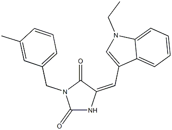 5-[(1-ethyl-1H-indol-3-yl)methylene]-3-(3-methylbenzyl)-2,4-imidazolidinedione Struktur