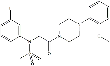 N-(3-fluorophenyl)-N-{2-[4-(2-methoxyphenyl)-1-piperazinyl]-2-oxoethyl}methanesulfonamide Struktur