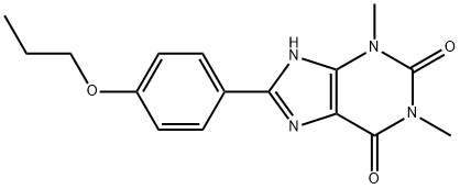 1,3-dimethyl-8-(4-propoxyphenyl)-3,7-dihydro-1H-purine-2,6-dione Struktur