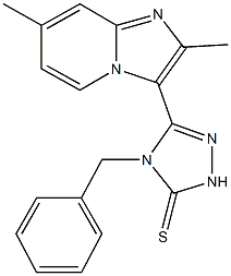 4-benzyl-5-(2,7-dimethylimidazo[1,2-a]pyridin-3-yl)-2,4-dihydro-3H-1,2,4-triazole-3-thione Struktur