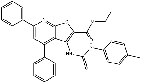 ethyl 4,6-diphenyl-3-[(4-toluidinocarbonyl)amino]furo[2,3-b]pyridine-2-carboxylate Struktur